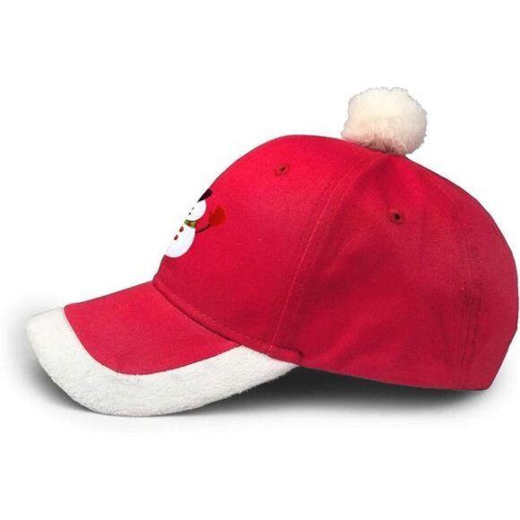 Merry Christmas Hat Vintage Adjustable Snowman Cartoon Baseball Cap Embroidered